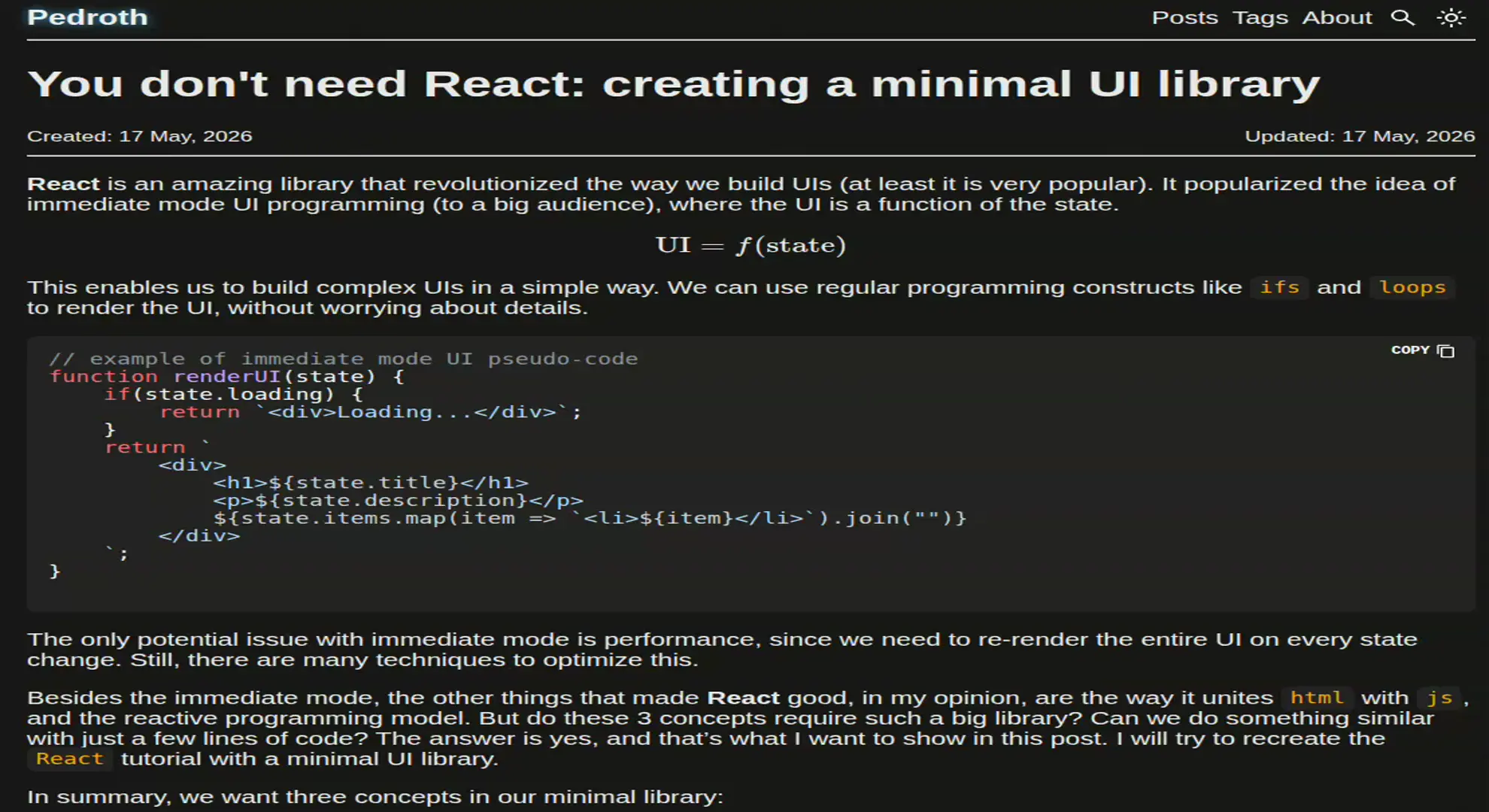 You don't need React: creating a minimal UI library in Vanilla JavaScript 图片 1